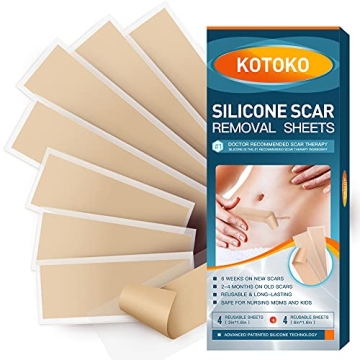 Medical Grade Silicone Scar Removal Sheets for Scars Caused by Keloid, Surgical, C-Section, Burn, Hy...