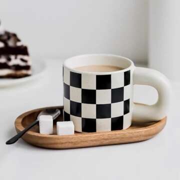 Elegant Chic Checkerboard Mug for Coffee Lovers - Gift Idea