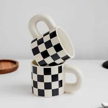 Elegant Chic Checkerboard Mug for Coffee Lovers - Gift Idea