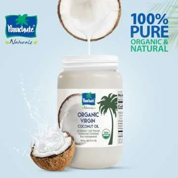 Parachute Naturalz Virgin Coconut Oil | 100% Organic Cooking Oil, Hair Oil and Body Oil | Cold Press...