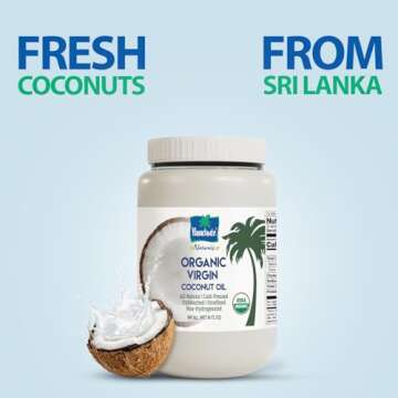 Parachute Naturalz Virgin Coconut Oil | 100% Organic Cooking Oil, Hair Oil and Body Oil | Cold Pressed | USDA Certified | 32 Fl. Oz | Plastic Jar