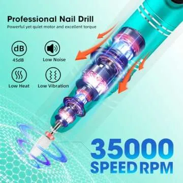 LIERKISS Cordless Nail Drill 35000RPM Electric Kit
