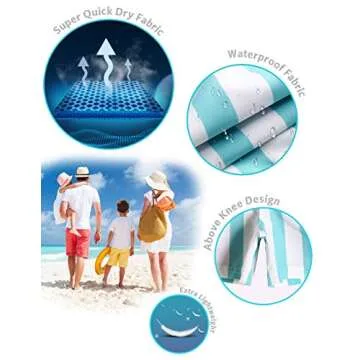 maamgic Boys Swim Trunks Toddler Swim Shorts Little Boys Bathing Suit Swimsuit Toddler Boy Swimwear,Stripe Greenwhite,2 T