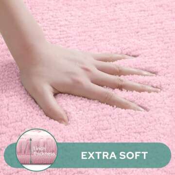 HOMEIDEAS Bathroom Rugs Sets 2 Piece, Soft and Water Absorbent Microfiber Carpet, Non-Slip Washable ...