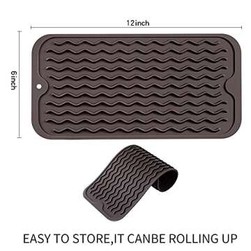 MicoYang Silicone Dish Drying Mat for Multiple Usage,Easy clean,Eco-friendly,Heat-resistant Silicone...