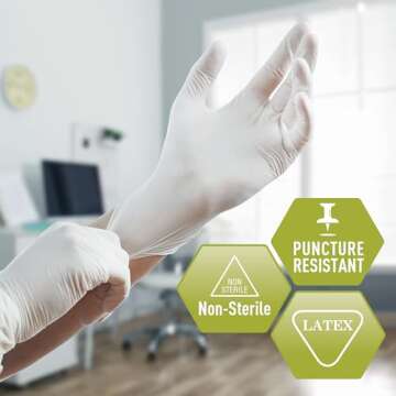 MED PRIDE Medical Exam Latex Gloves| 5 mil Thick, Small Box of 100 Powder-Free