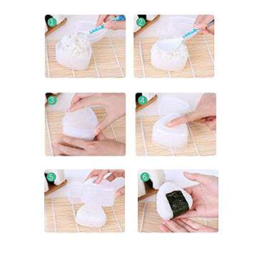 kxkxvovo Triangle Sushi Mold Form Sushi Mold Onigiri Rice Mold DIY Tool, White 2 pcs