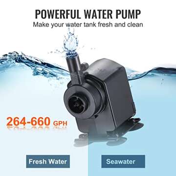 VEVOR Aquarium Chiller, 110 Gal 416 L, 1/3 HP Hydroponic Water Chiller, Quiet Refrigeration Compressor for Seawater and Fresh Water, Fish Tank Cooling System with Pump/Hose, for Jellyfish, Coral Reef