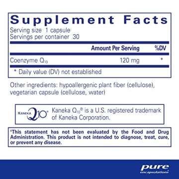 Pure Encapsulation Capsules Coq10 120Mg Cellular Energy,Cardiovascular Gluten Free