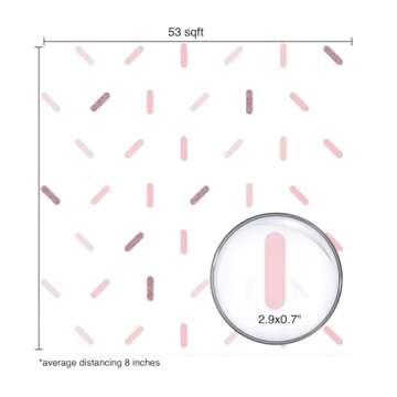 Sprinkles in Shade of Pink with Glitter Wall Decals 132pcs 2.9" - Rooms and Stickers
