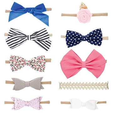 Parker Baby Girl Headbands - 10 Pack Essential Accessories