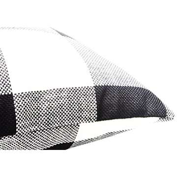 Foucome 18" Cotton Linen Tartan Plaid Pillow Cases Set of 2