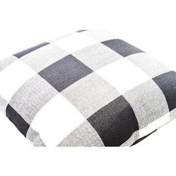 Foucome 18" Cotton Linen Tartan Plaid Pillow Cases Set of 2