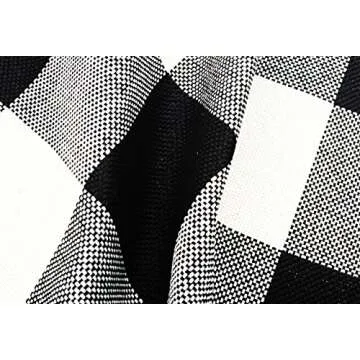 Foucome 18" Cotton Linen Tartan Plaid Pillow Cases Set of 2