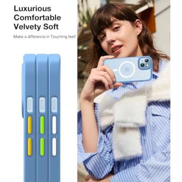 TORRAS Magnetic Designed for iPhone 15 Case iPhone 14 Case, Compatible with MagSafe, Military Grade Drop Tested, Shockproof Hard Back Soft Edge Slim Protective Case for iPhone 14/15 Case, Blue