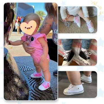 Save Beautiful Baby Girls Boys Canvas Sneakers Soft Sole High-Top Ankle Infant First Walkers Crib Shoes