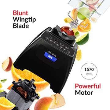 Blendtec Classic 575 Blender, 90 oz WildSide+ Jar, Spoonula Spatula, and Recipe Book Bundle - Black