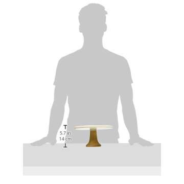 Elegant Marble & Wood Dessert Stand - 10" Round Cake Plate