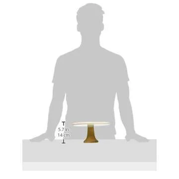 Elegant Marble & Wood Dessert Stand - 10" Round Cake Plate