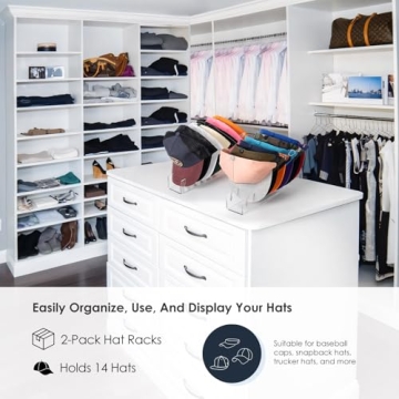 OAPRIRE No Install Hat Organizer for 14 Baseball Caps