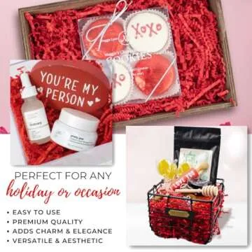 MagicWater Supply - 2 oz Red Crinkle Cut Paper Shred Filler for Gift Wrapping, Basket Filling, Birth...