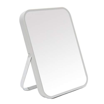 YEAKE Table Desk Vanity Makeup Mirror,8-Inch Portable Folding Mirror with Metal Stand 90°Adjustable...