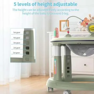 Versatile Baby Walker with 5 Heights for 6-12 Months