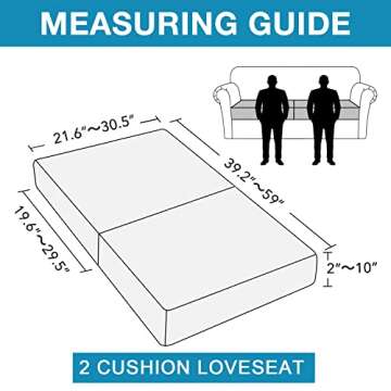 Flamingo P 2 Piece Cushion Sofa Slipcovers Individually Sofa Cushion Covers for 2 Cushion Couch Sofa...