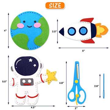 CiyvoLyeen Space Sewing Kit for Kids Solar System DIY Activity Kids Felt Craft Supplies for 7 8 9 10...