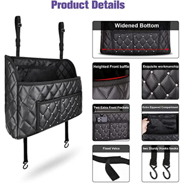 Premium Leather Car Purse Holder for Stylish Organization