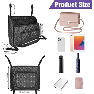 Premium Leather Car Purse Holder for Stylish Organization