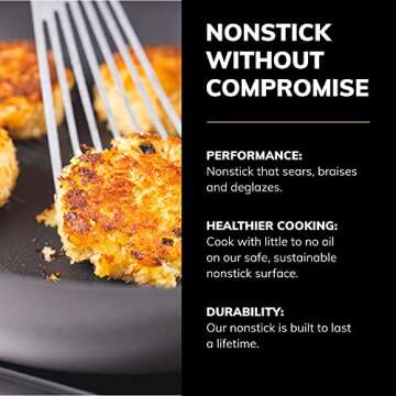 Scanpan Professional Fry Pan Set - Includes 9.5” & 11” Fry Pans - Easy-to-Use Nonstick Cookware - Dishwasher, Metal Utensil & Oven Safe - Made in Denmark