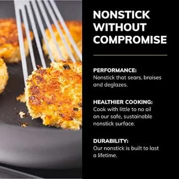 Scanpan Professional Fry Pan Set - Includes 9.5” & 11” Fry Pans - Easy-to-Use Nonstick Cookware - Dishwasher, Metal Utensil & Oven Safe - Made in Denmark