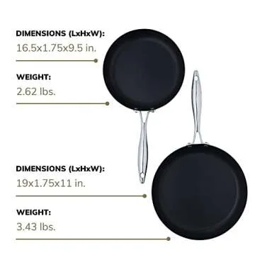 Scanpan Professional Fry Pan Set - Includes 9.5” & 11” Fry Pans - Easy-to-Use Nonstick Cookware - Dishwasher, Metal Utensil & Oven Safe - Made in Denmark
