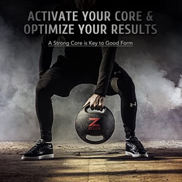 ZELUS Medicine Ball with Dual Grip| 10/20 lbs Exercise Ball |Weight Ball with