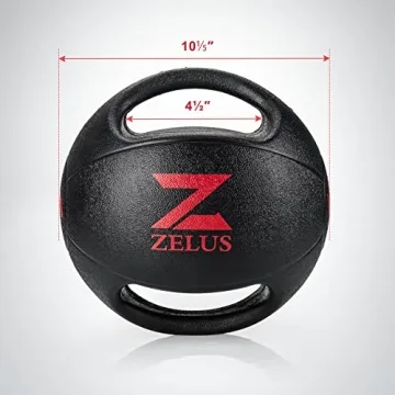 ZELUS Medicine Ball with Dual Grip| 10/20 lbs Exercise Ball |Weight Ball with