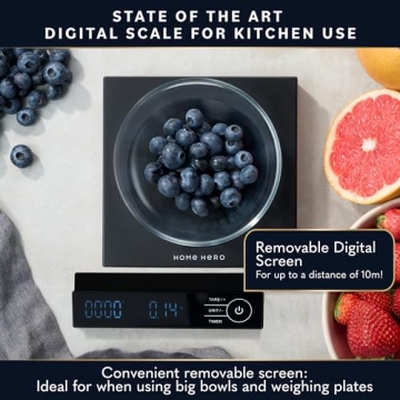 Digital Food Scale with Detachable LCD Screen and Timer