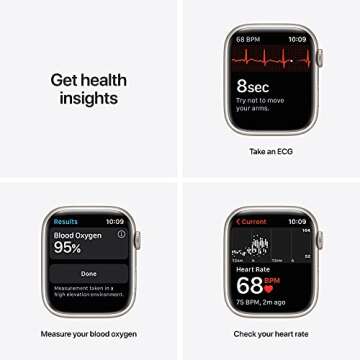 Apple Watch Series 7 [GPS + Cellular 45mm] Smart Watch w/Starlight Aluminum Case with Starlight Sport Band. Fitness Tracker, Blood Oxygen & ECG Apps, Always-On Retina Display, Water Resistant