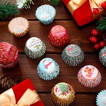 Gerrii Christmas Candy Cups - 600 Pcs Mini Baking Supplies