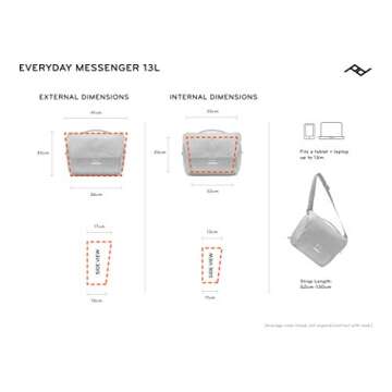 Peak Design Everyday Messenger V2 13L Black, Travel or Photo Carry with Laptop Sleeve (BEDM-13-BK-2)