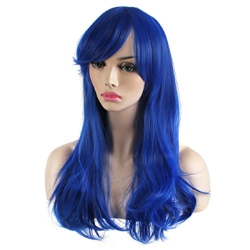 Akstore 28" Royal Blue Wavy Wig for Cosplay & Events
