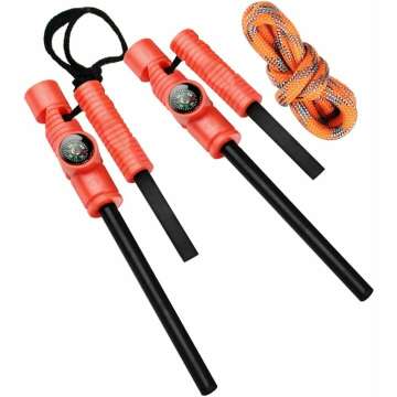 AOFAR Fire Starter with Paracord for Outdoor Use