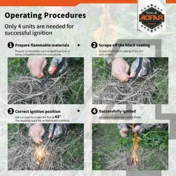 AOFAR Fire Starter with Paracord for Outdoor Use