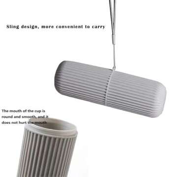 Travel Toothbrush Case, 7.6'' Long Plastic Toothbrush Storage Portable Toothbrush Toothpaste Contain...