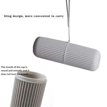 Travel Toothbrush Case, 7.6'' Long Plastic Toothbrush Storage Portable Toothbrush Toothpaste Contain...