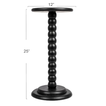Solid Wood Black Pedestal Cocktail Table - Elegant & Sturdy