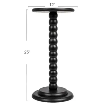 Solid Wood Black Pedestal Cocktail Table - Elegant & Sturdy