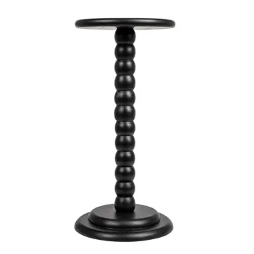 Solid Wood Black Pedestal Cocktail Table - Elegant & Sturdy