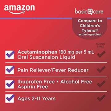 Effective Amazon Basic Care Children's Acetaminophen 160 mg Liquid