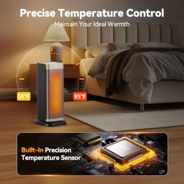 1500W Electric Space Heater with Remote Control and Timer